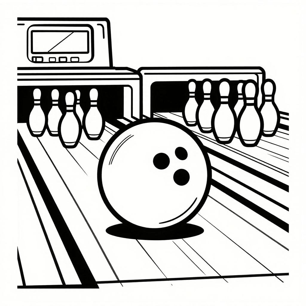 Balle de Bowling en Action à Colorier