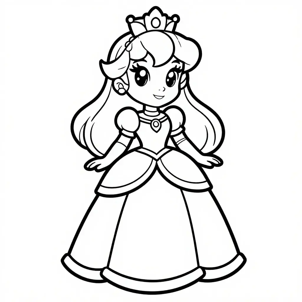 ¡Princesa Daisy Feliz para Colorear!