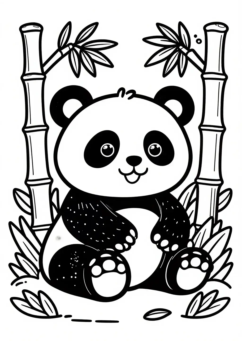 Süßer Baby-Panda im Bambuswald