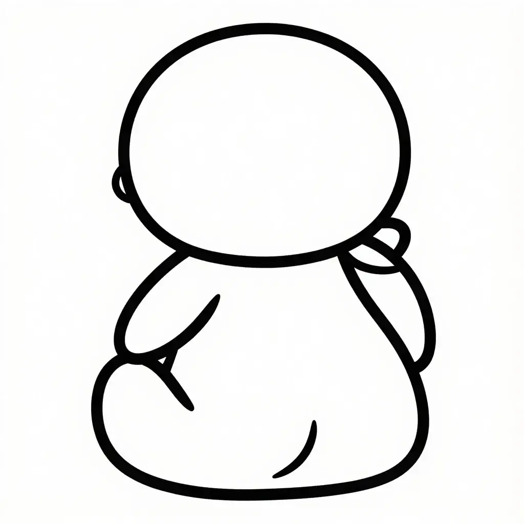 Graceful Human Back Outline