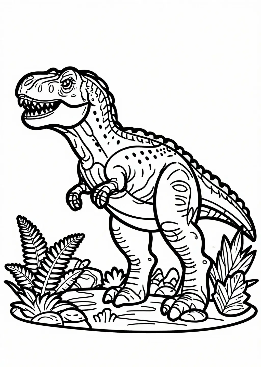 Majestuoso T-Rex en la jungla prehistórica