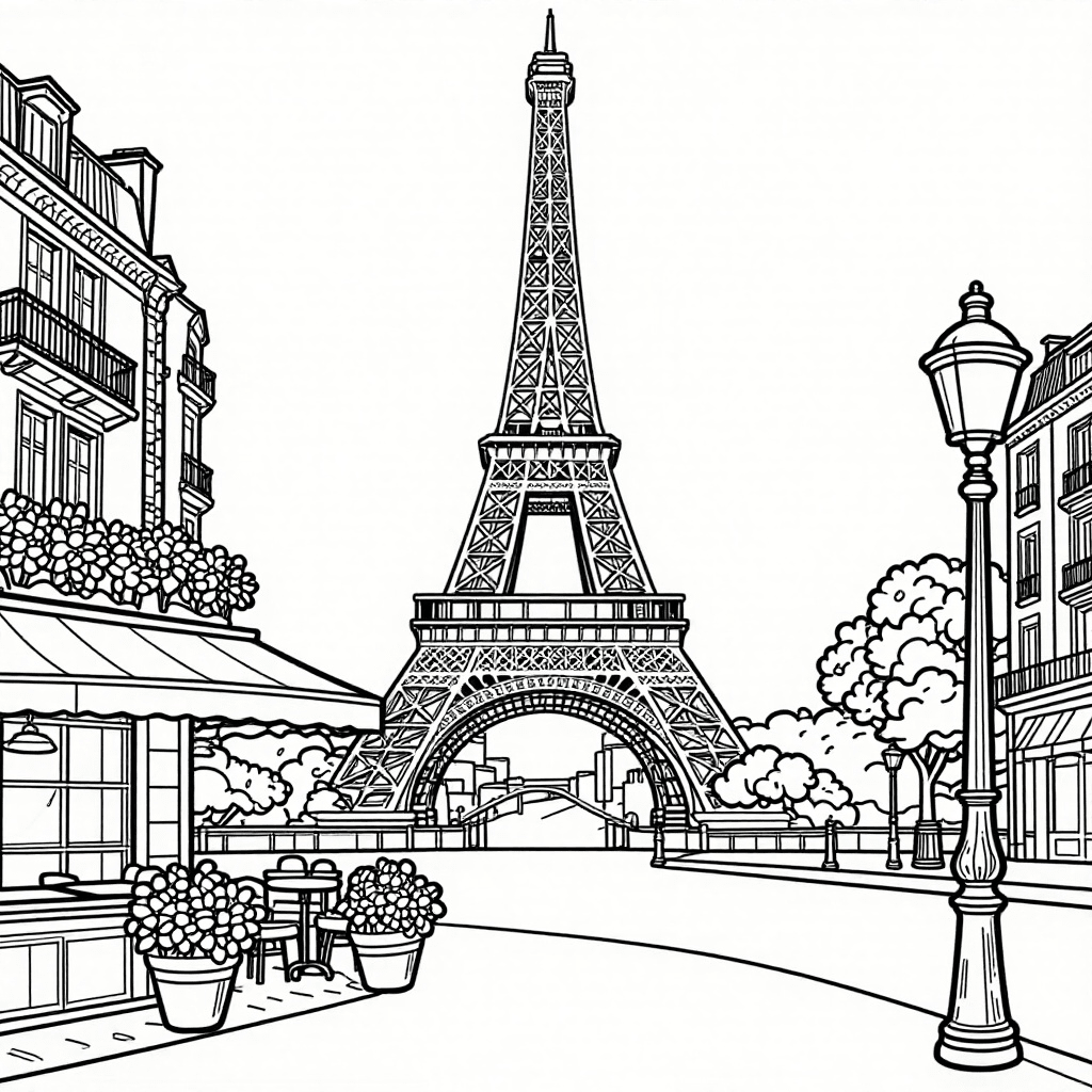 Parisisk Kaféidyll Målarbild