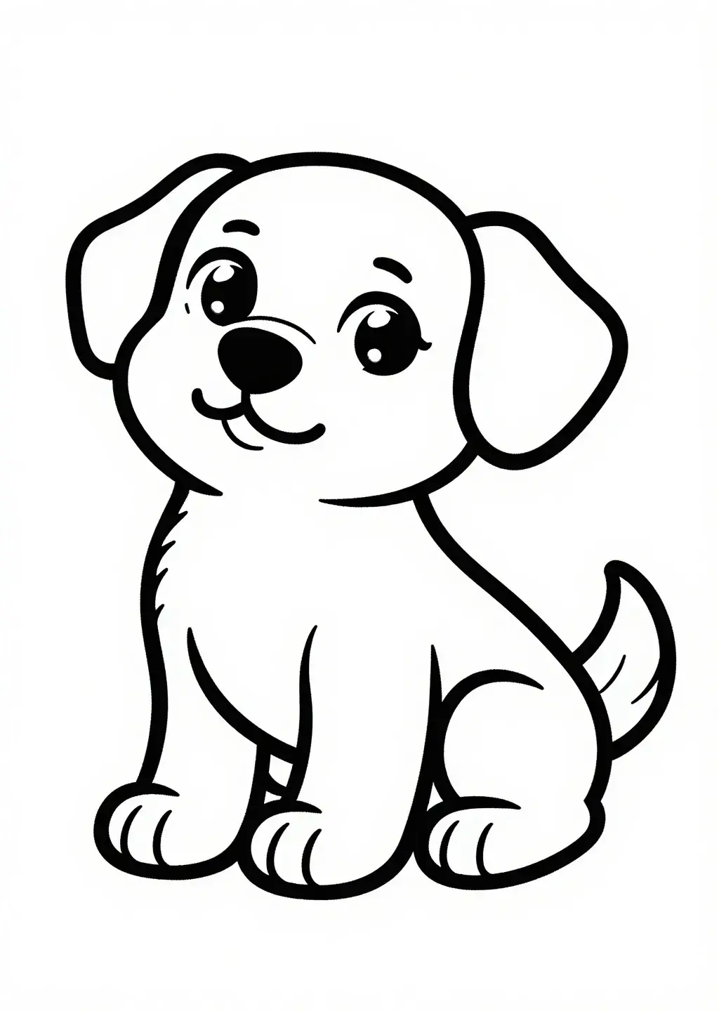 Lekfull valp som sitter och målar