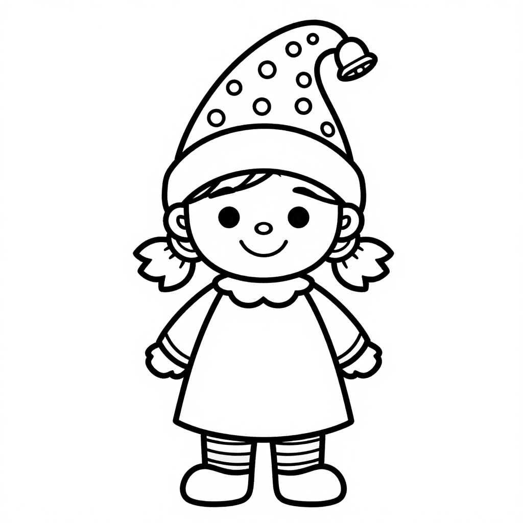 Sweet Nisse Girl with Bell Hat