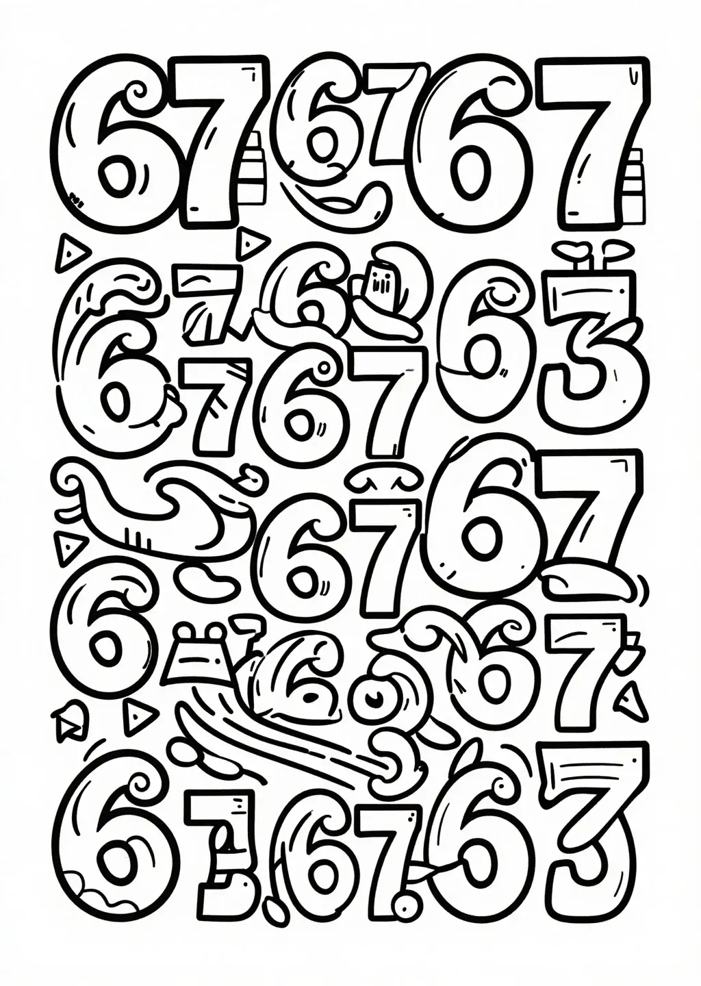 Verspieltes Zahlenmuster 67