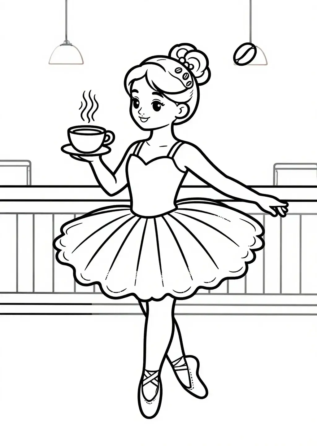 Bailarina Café: En Pointe para Colorear