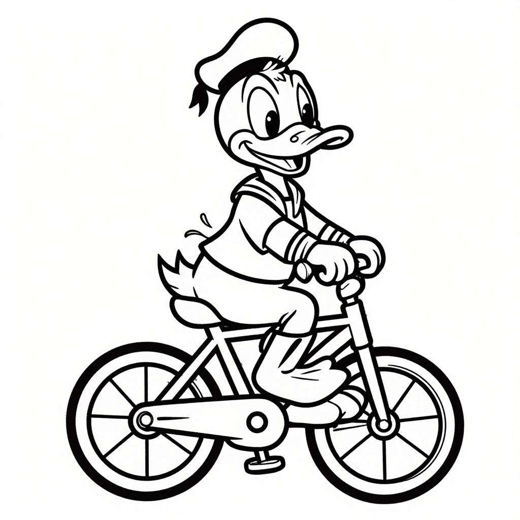 El Pato Donald monta en bicicleta