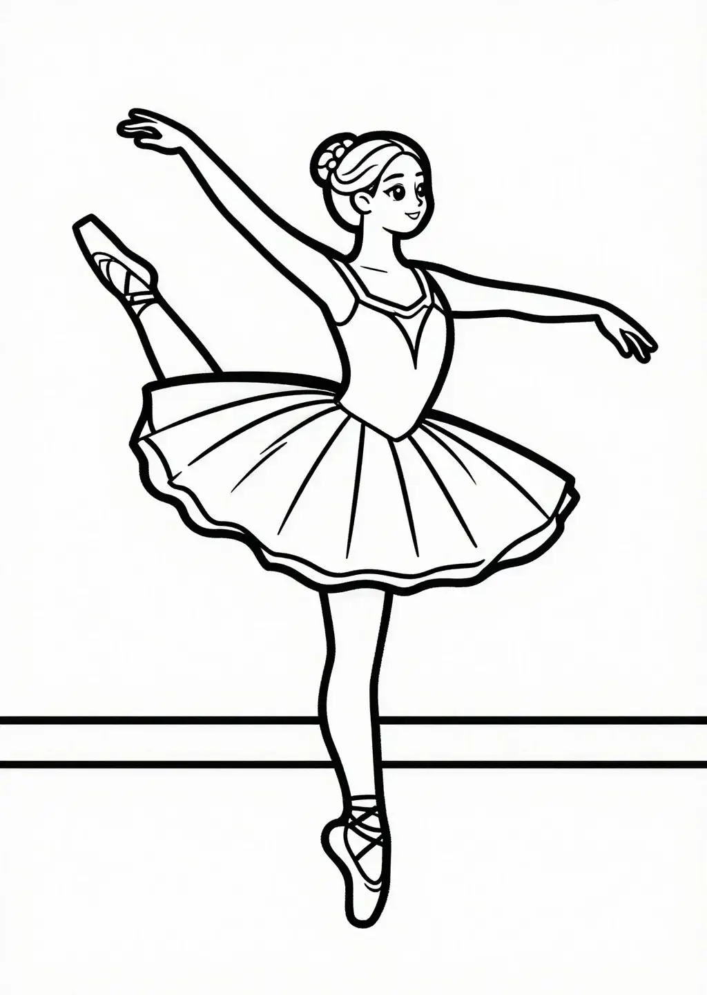 Bailarina Grácil Arabesque para Colorear