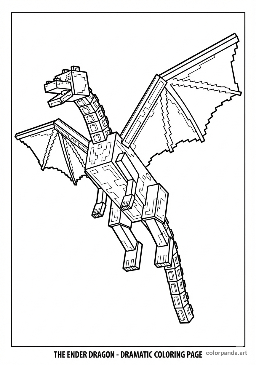 Dibujo Épico del Ender Dragon - Minecraft