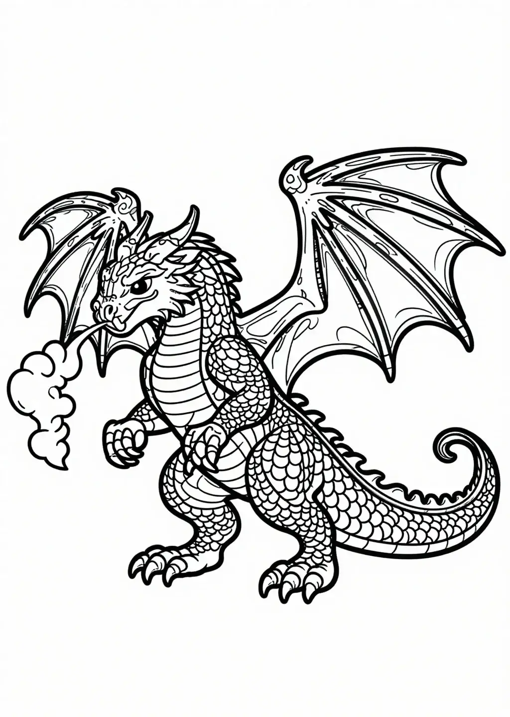 Dragon Redoutable Crachant de la Fumée Coloriage