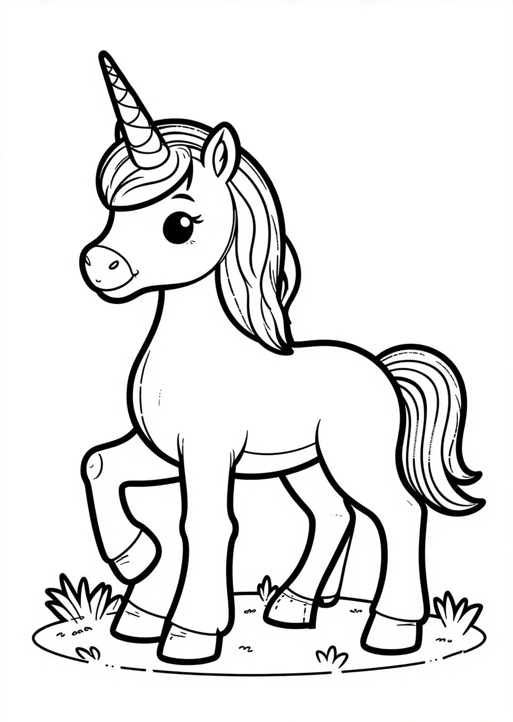 Licorne Gracile dans la Prairie Coloriage