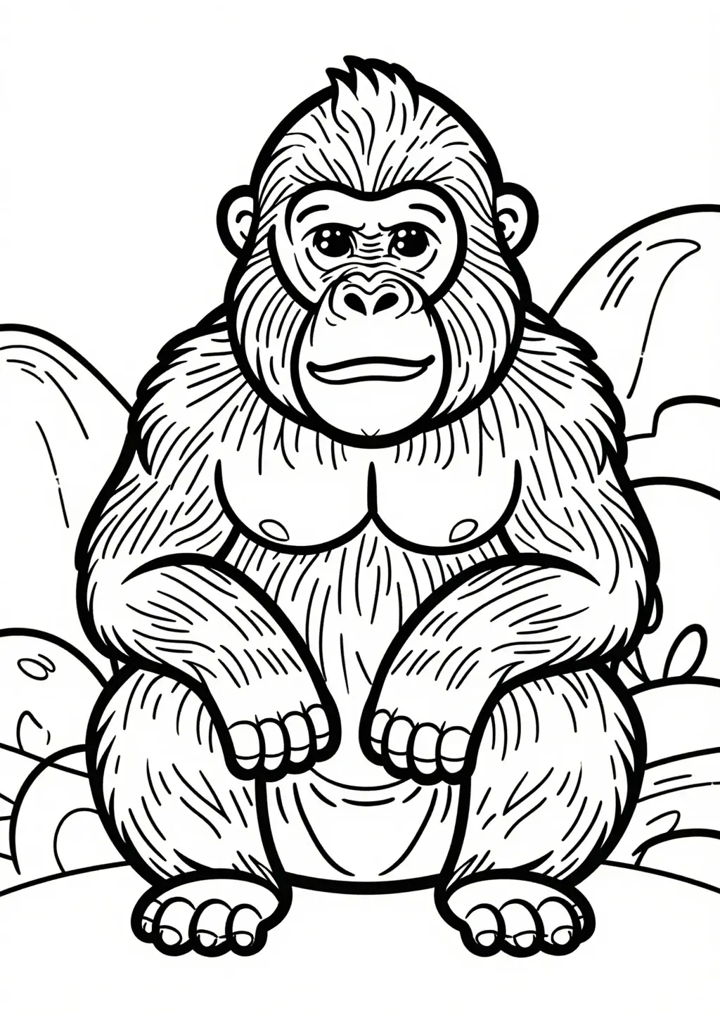 Majestic Baboon Portrait Coloring Page