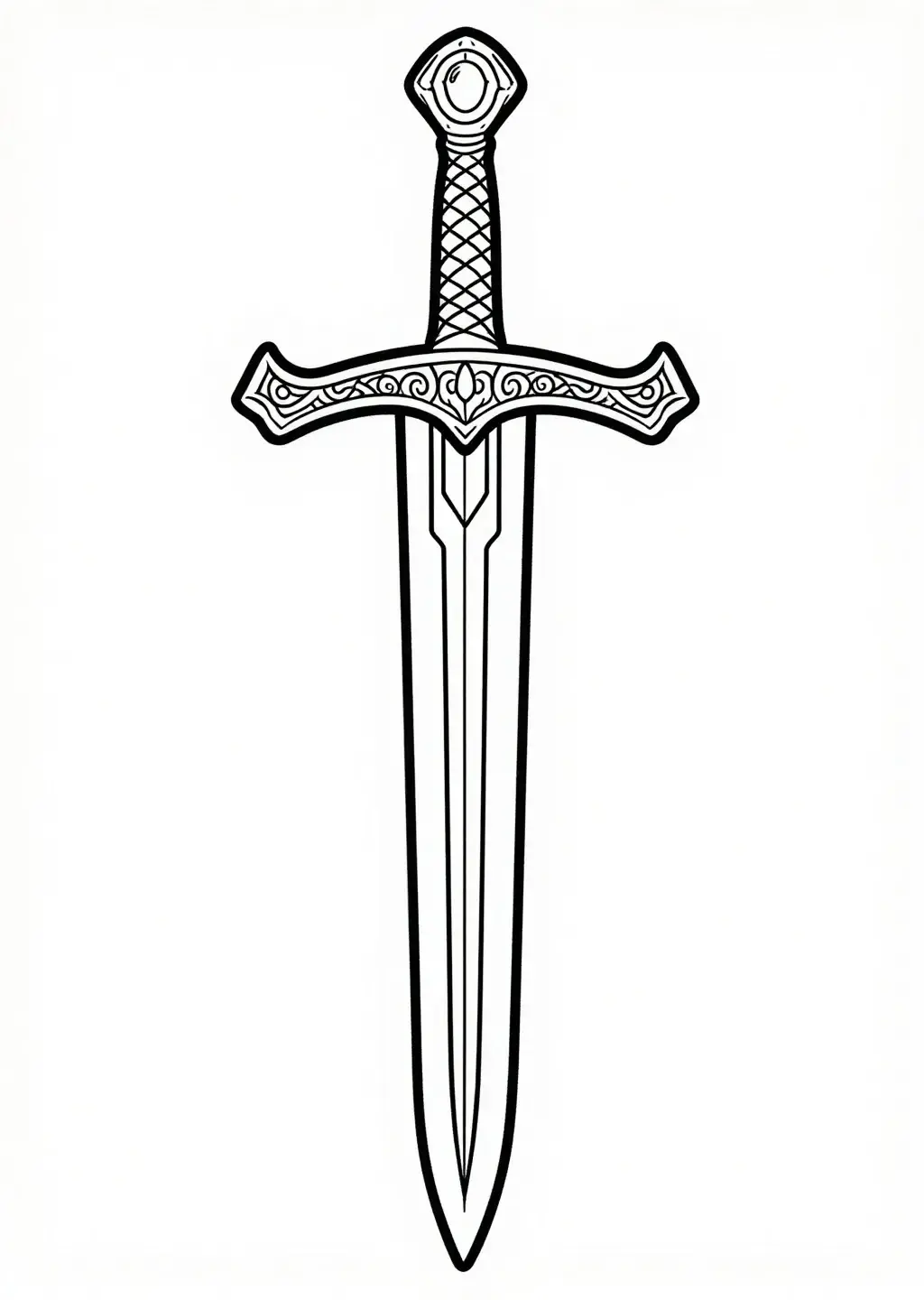 Majestätiskt Medeltida Långsvärd att Färglägga