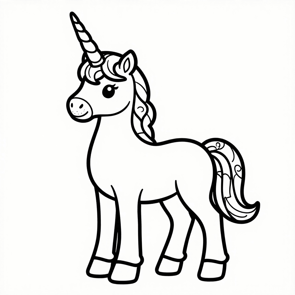 Majestätisches Einhorn mit Wirbelmähne