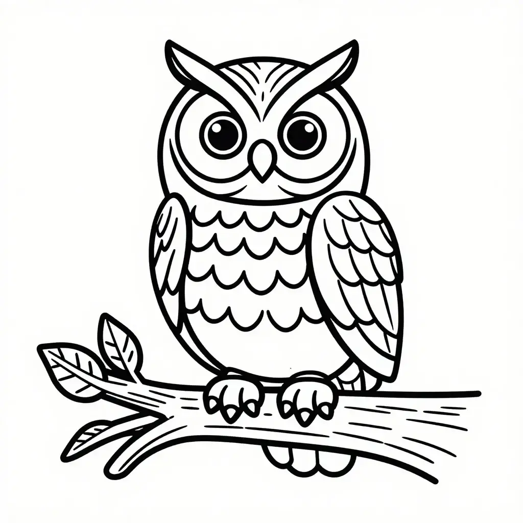 Búho Sabio Majestuoso en Rama