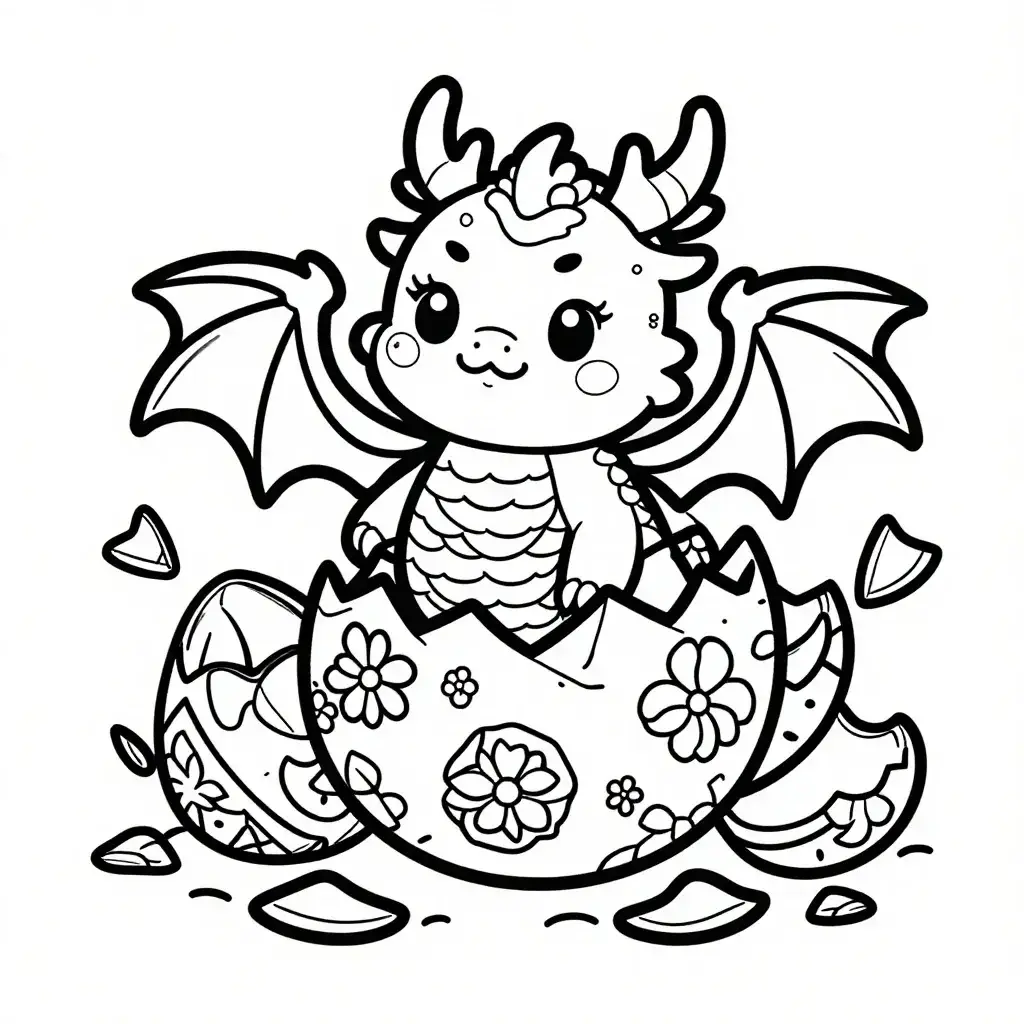 Dragón Caprichoso Naciendo Colorear