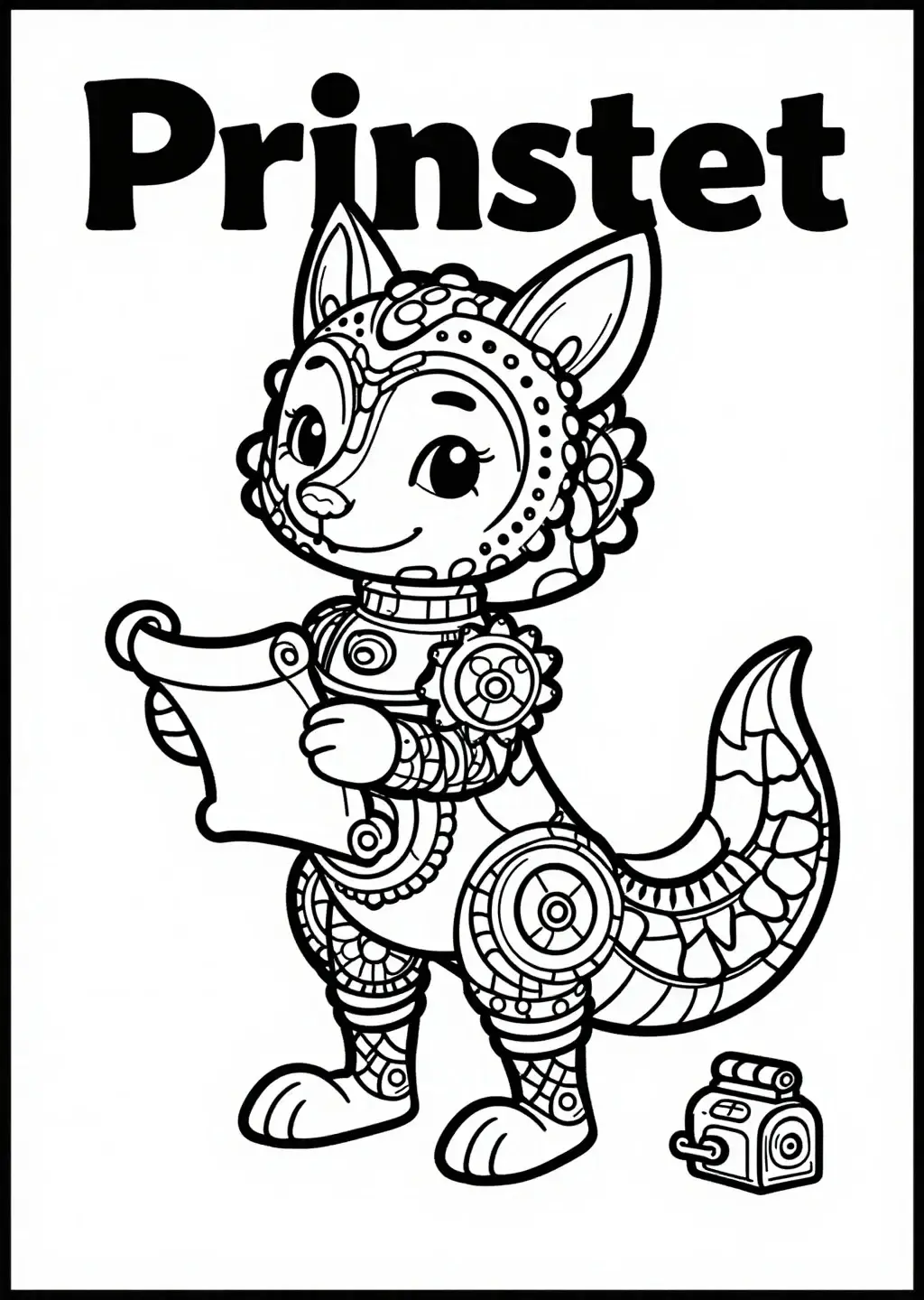 Lekfull Prinstet Mekanisk Räv Målarbild