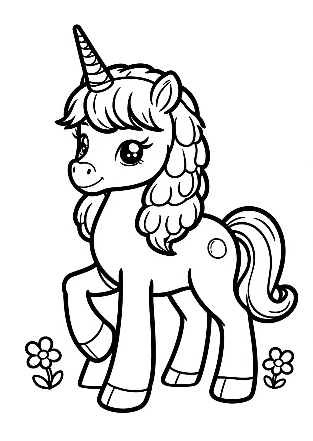 Förtrollande Enhörning Målarbild med Blommor